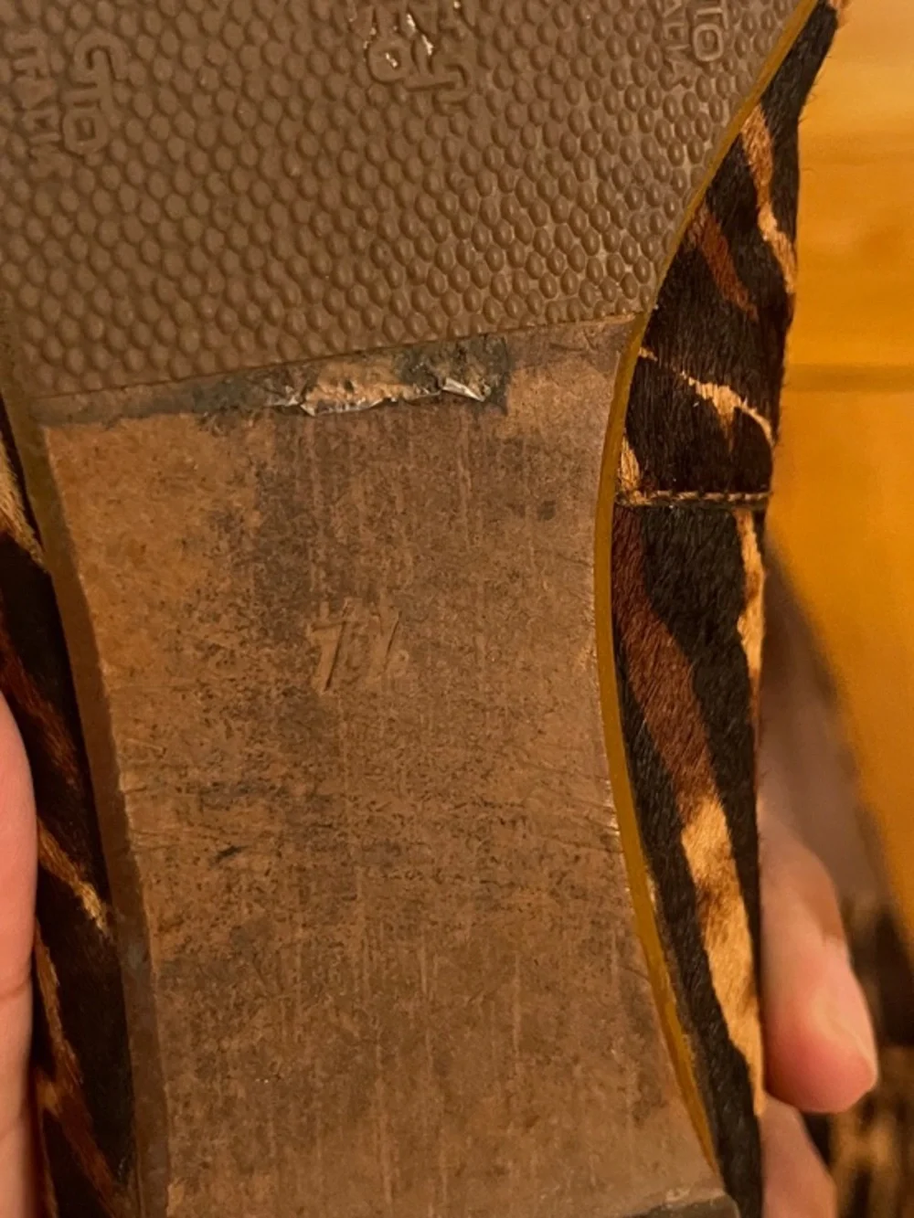 Madewell Leopard Print Pointed Toe Flats in Brown and Black